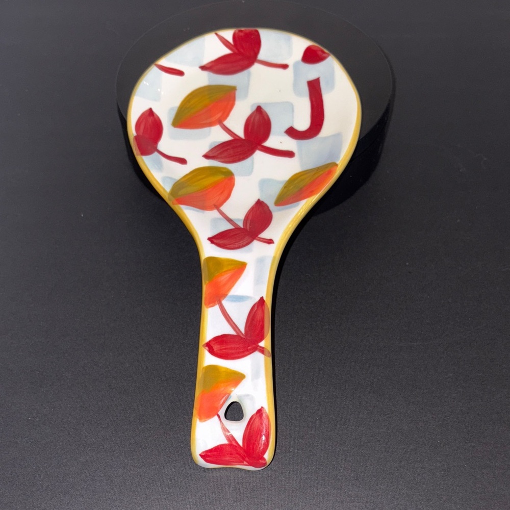Anthropologie J Monogram Floral Spoon Rest
